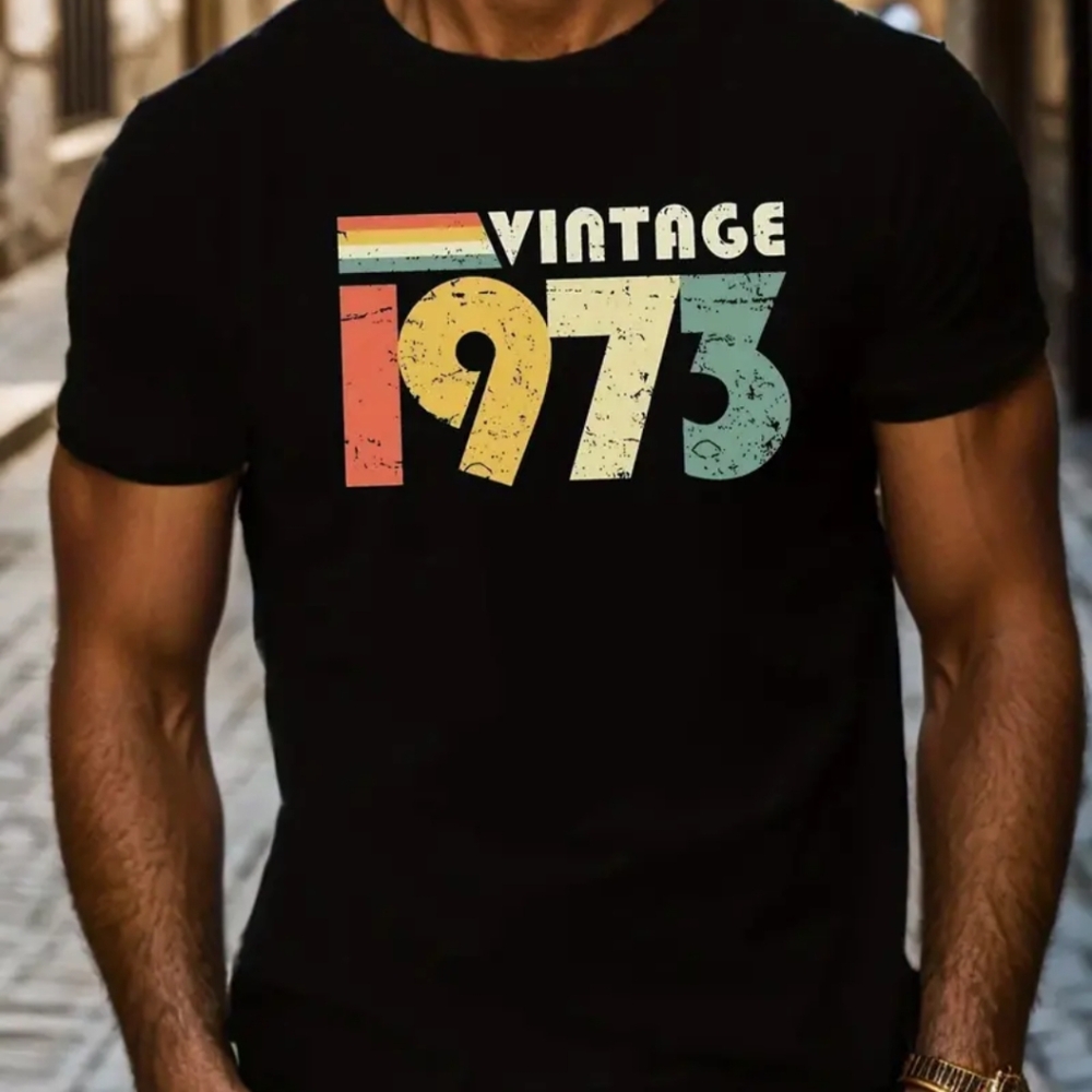 "Vintage 1973" Men's Medium Black T-shirt